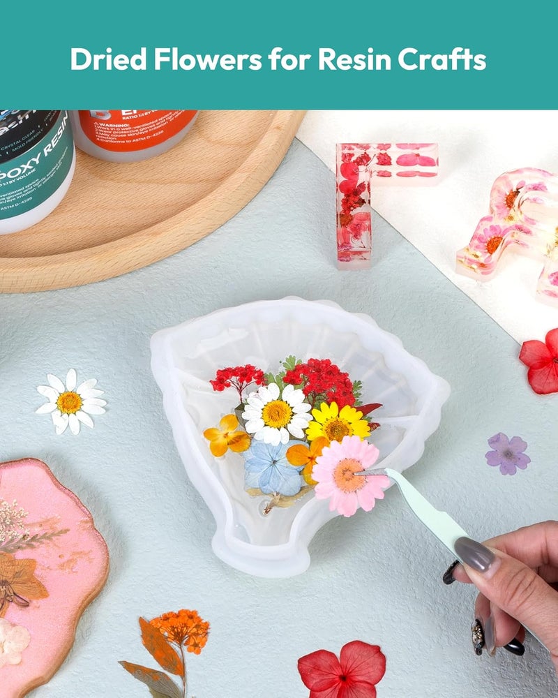 Resiners Dried Flowers, 100Pcs Pressed Flowers for Craft Real Natural Dried Flowers Dry Leaves Kit for DIY Making Crafts Resin Soap Candle Scrapbook Supplies Card Making Jewelry - Image 3